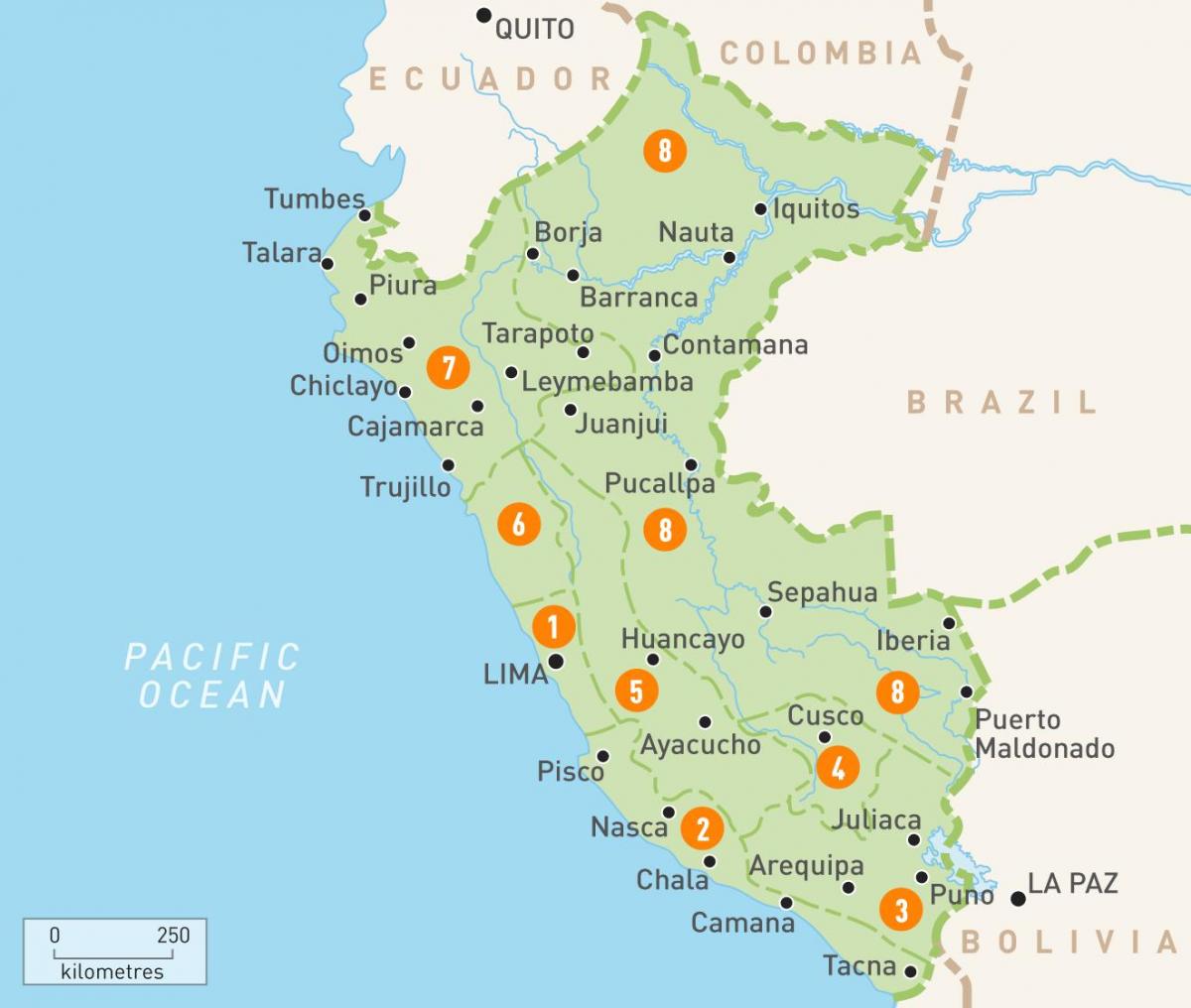 Peru provincii hartă
