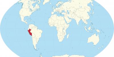 Hartă a lumii care arată Peru