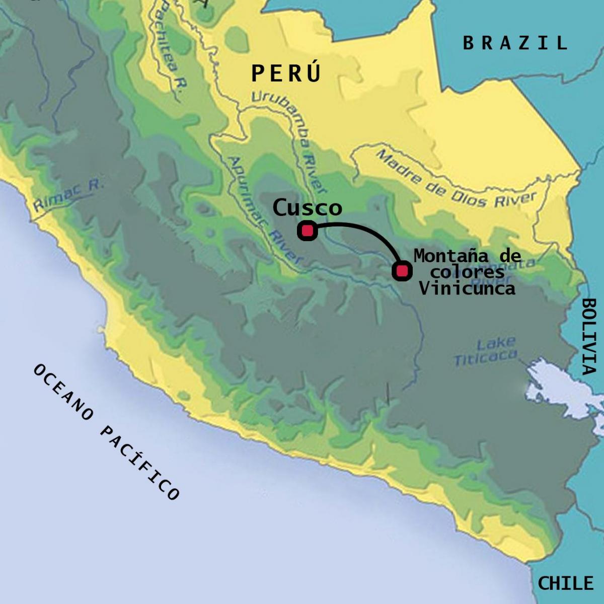 vinicunca Peru hartă
