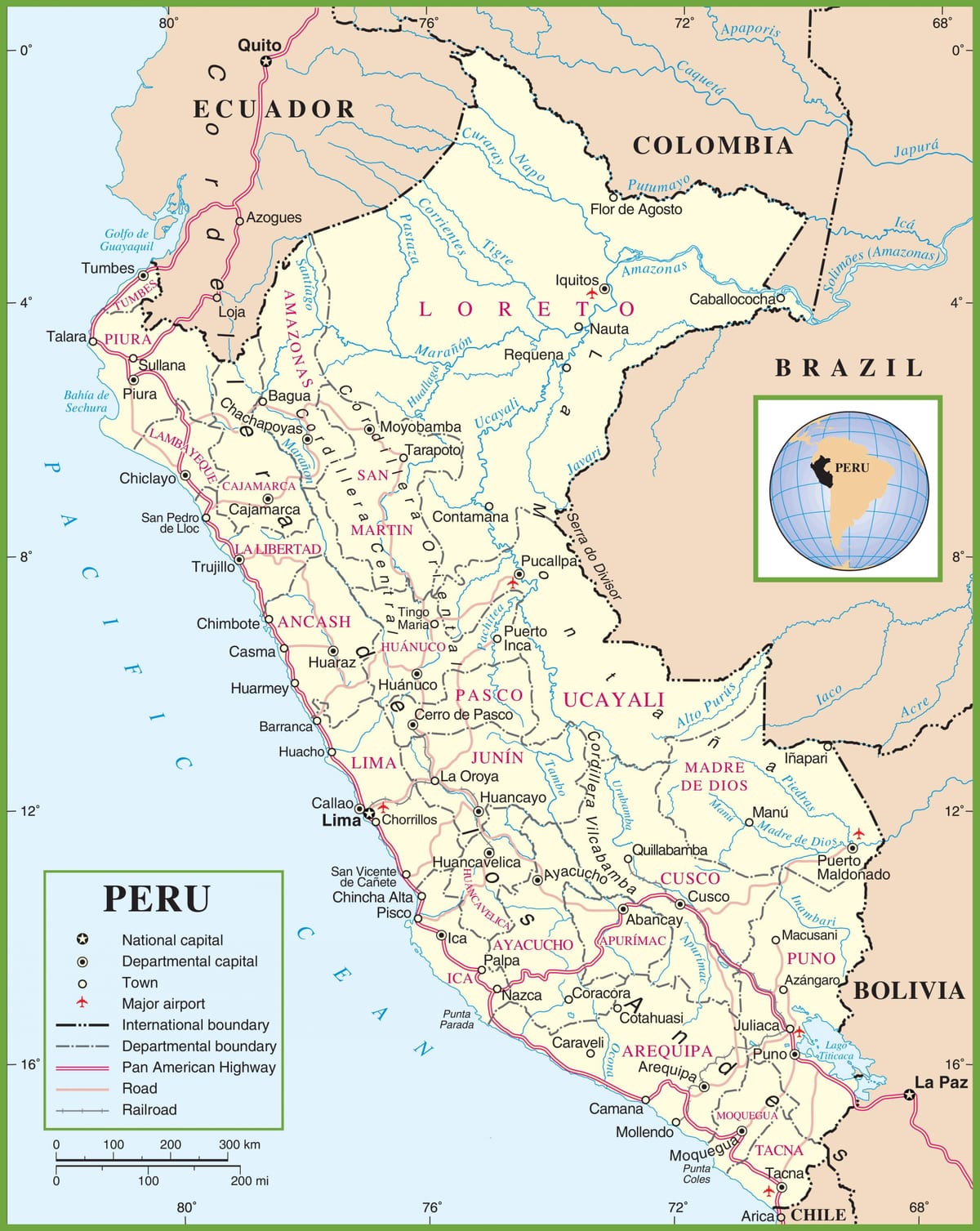 harta de harta politică a Peru