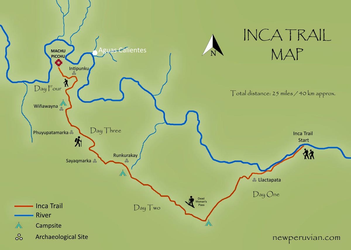 harta inca trail Peru