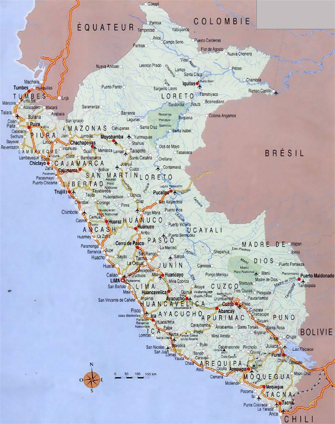 harta Peru orașe