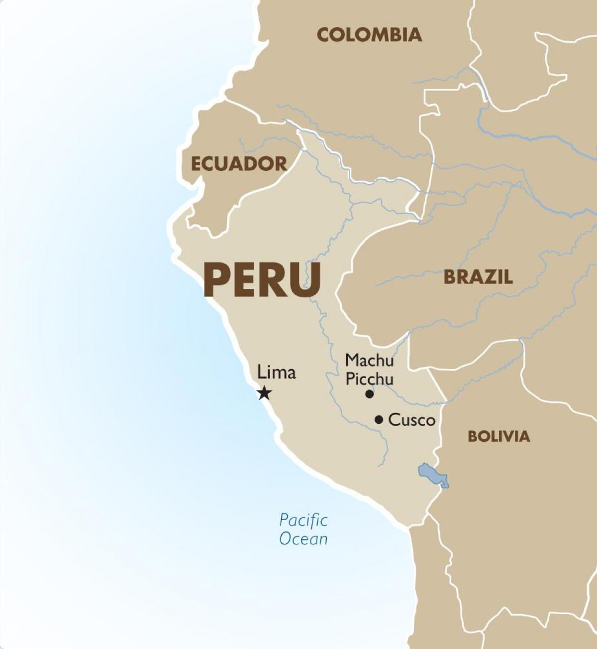 harta Peru și în țările din jur