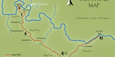 Harta inca trail Peru