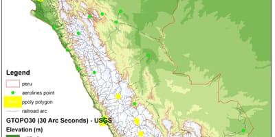 Harta Peru altitudine