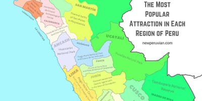 Harta de atracții turistice Peru