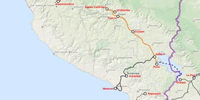 Peru tren hartă